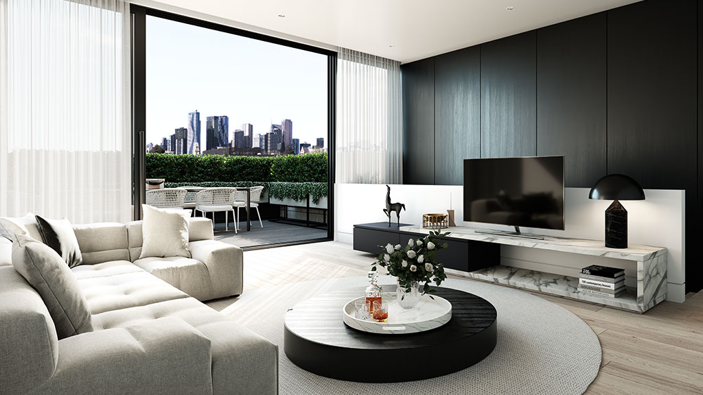 TV Room & Terrace - North Melbourne Residential Property